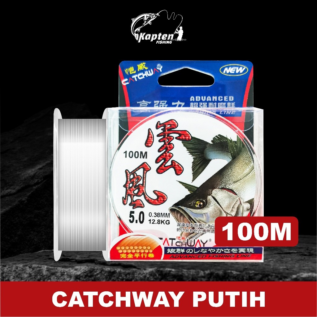 Tali Pancing 100meter Warna Putih  Senar Pancing Fengyun Catchway Senar Pancing Nilon Super Kuat