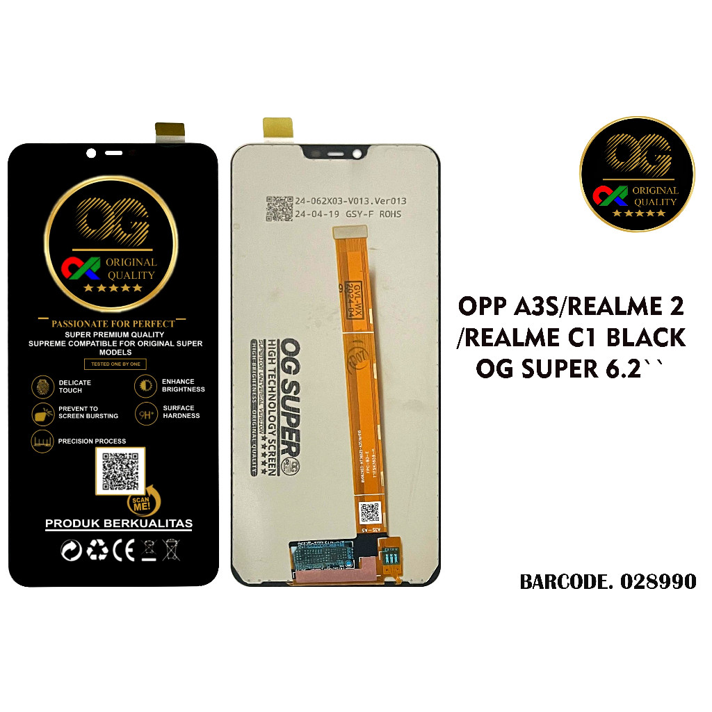 LCD HP ( OG SUPER ) LCD OPPO A3S / A5 / REALME 2 / C1 FULLSET GROSIR MURAH