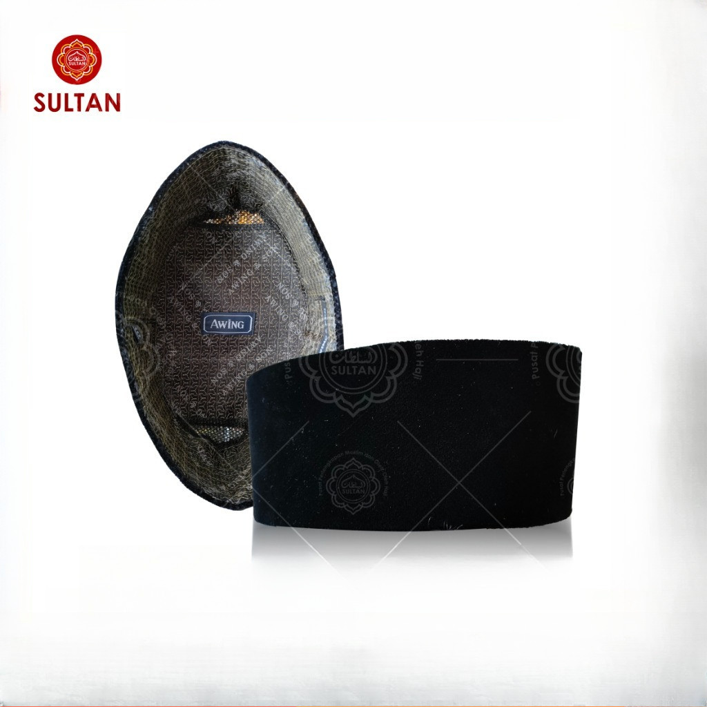 Songkok Awing AC Original Peci Hitam President Tanpa Kertas Tinggi 8 9 10 11 12 Kopiah Nasional