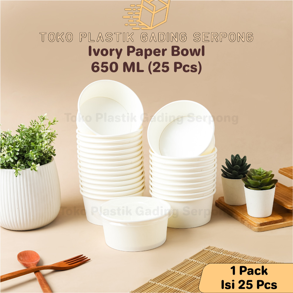 Terlaris Paper Bowl 650 ml / Rice Bowl Paper 650 ml / Paper Bowl 650ml 22 oz