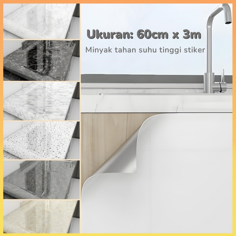 Dinding Meja Makan Motif Marmer Stiker Melekat Meja Kompor Stiker Dekorasi Stiker