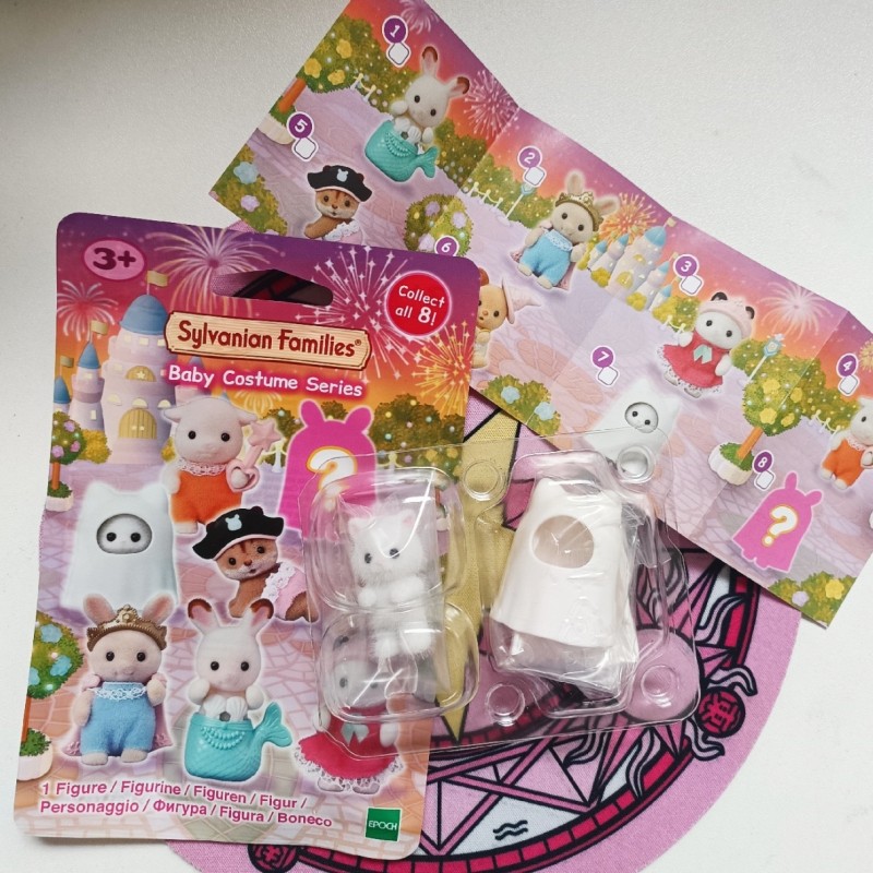 Original SYLVANIAN FAMILIES Makeup session DollHouse Black eared cat Ghost Cat Rabbit Flocking Doll 