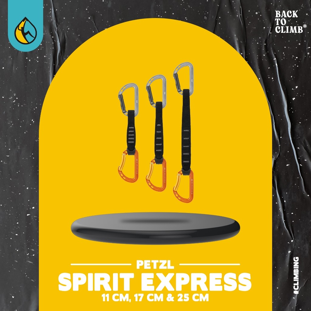 PETZL Spirit Express Quickdraw Original – Runner Panjat Tebing Safety Climbing Carabiner Set