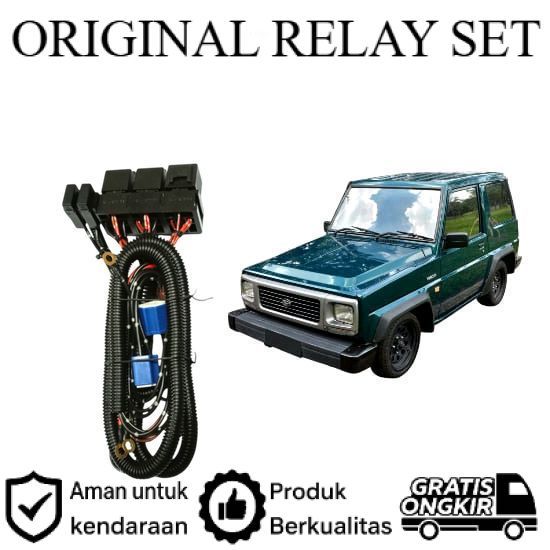 ORIGINAL Relay Set Lampu Utama LED H4  Mobil Daihatsu Feroza Lie Cheng