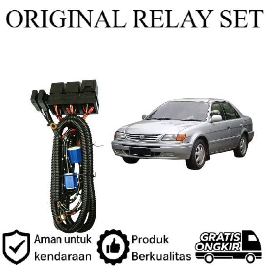ORIGINAL Relay Set Lampu Utama LED H4  Mobil Toyota Soluna Lie Cheng