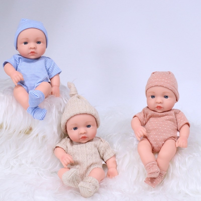 New Vinyl Reborn Dolls 20cm Reborn Baby Doll Mini Soft and Full Body Vinyl Reborn Toddler Doll Baby 
