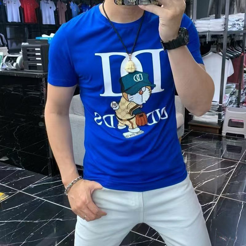 Men's new slim-fit short-sleeve shirt