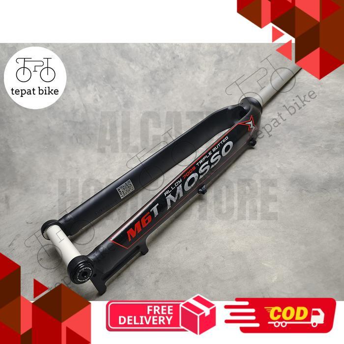 Fork Mosso Rigid M6T Taper Boost Disc 27.5 / 29 Inch - Ore Gray / Sprint Red - Sprint Red -alca