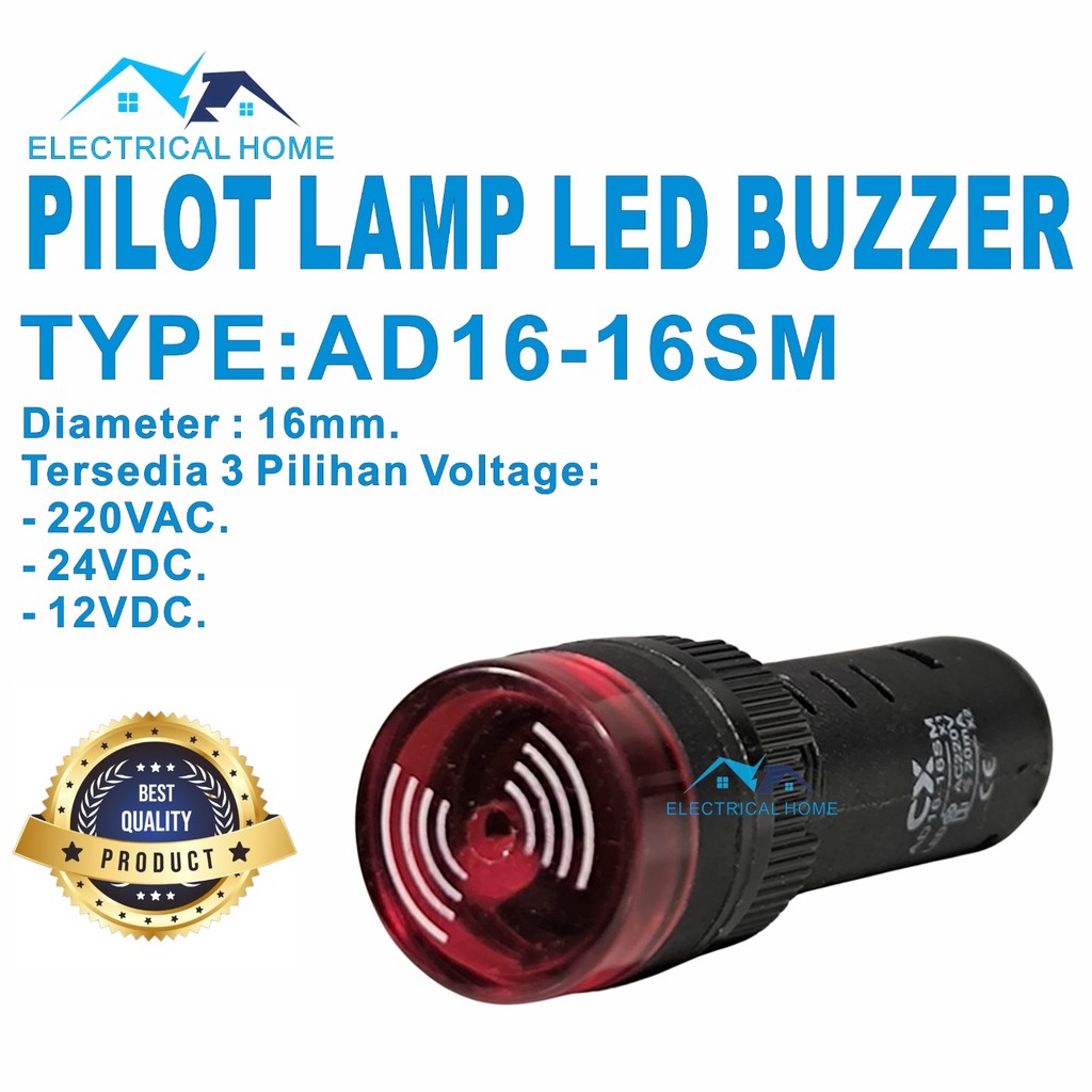 Pilot Lamp LED with BUZZER 16mm