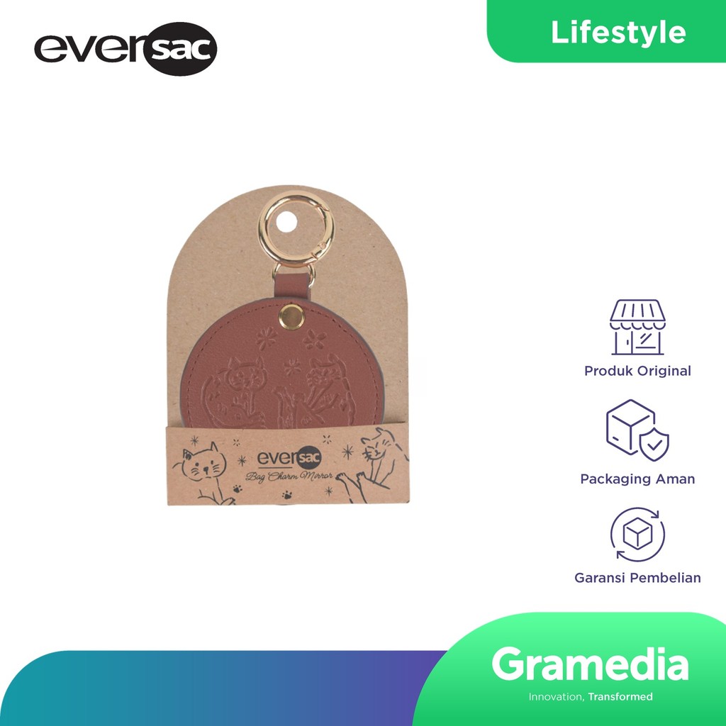 Eversac Bag Charm Mirror Ladies Brown
