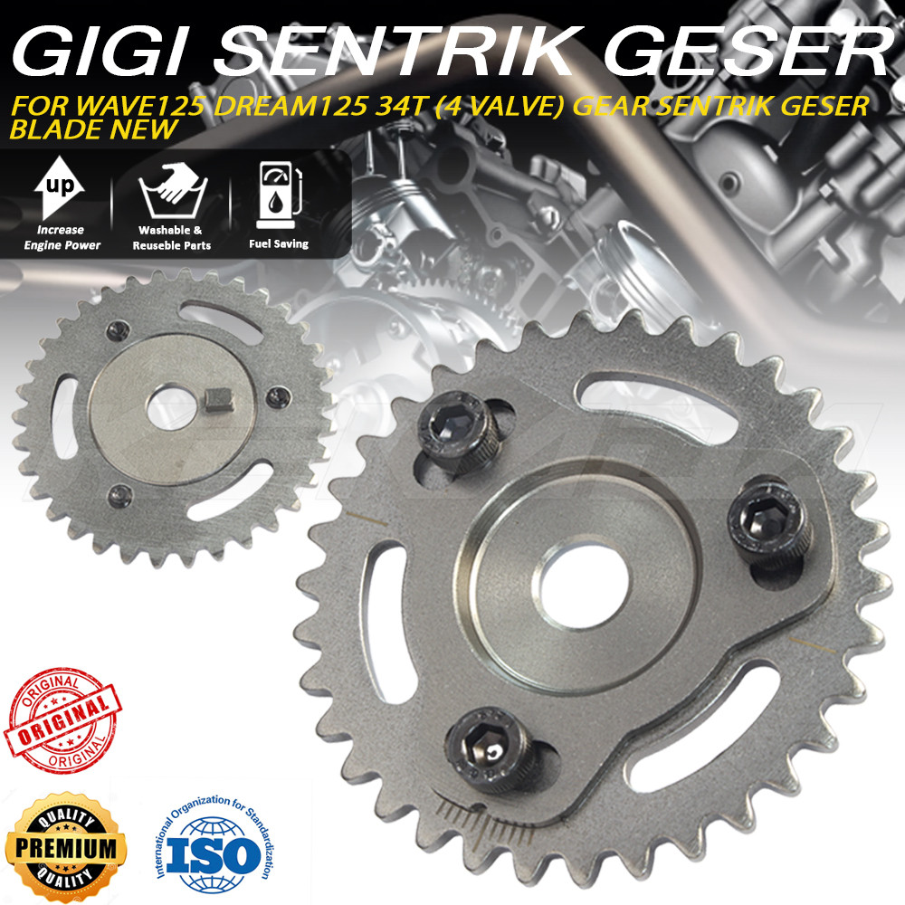 KENADA RACING GIGI TIMING SENTRIK GESER WAVE125 DREAM125 34T(4 VALVE) GEAR SENTRIK GESER BLADE NEW