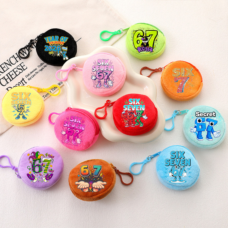 Steal A Brainrot Coin Purse 67 Six Seven Funny Cartoon Print Wallet Womens Mans Mini Purses Kawaii R