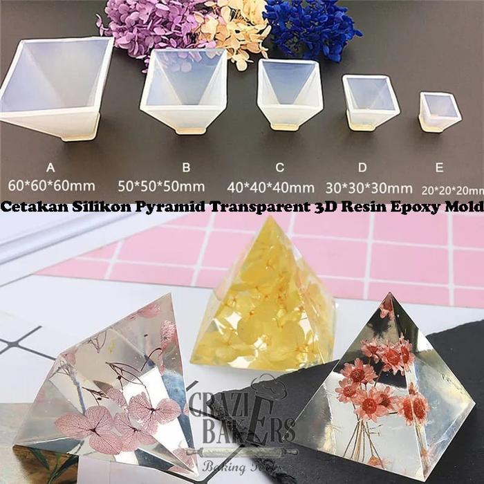 Cetakan Silikon Pyramid Transparent 3D Resin Epoxy Mold