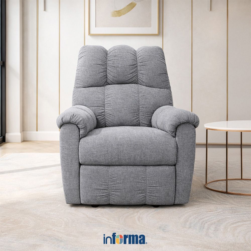 Informa Ashley Raulo Sofa Recliner 1 Seater Fabric - Abu-abu