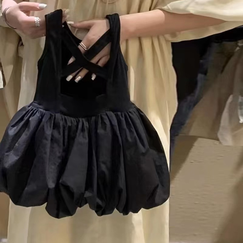 ZARISHOP.ID Mr.Gabor Dress hitam lucu anak perempuan 1 - 5 tahun / Ball gown mini dress / BUBU DRESS