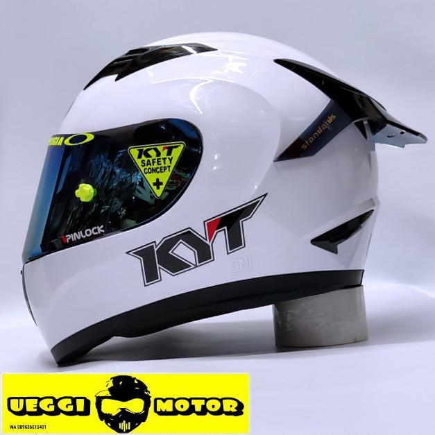 Helm Kyt R10 paket Ganteng Solid - Putih, M