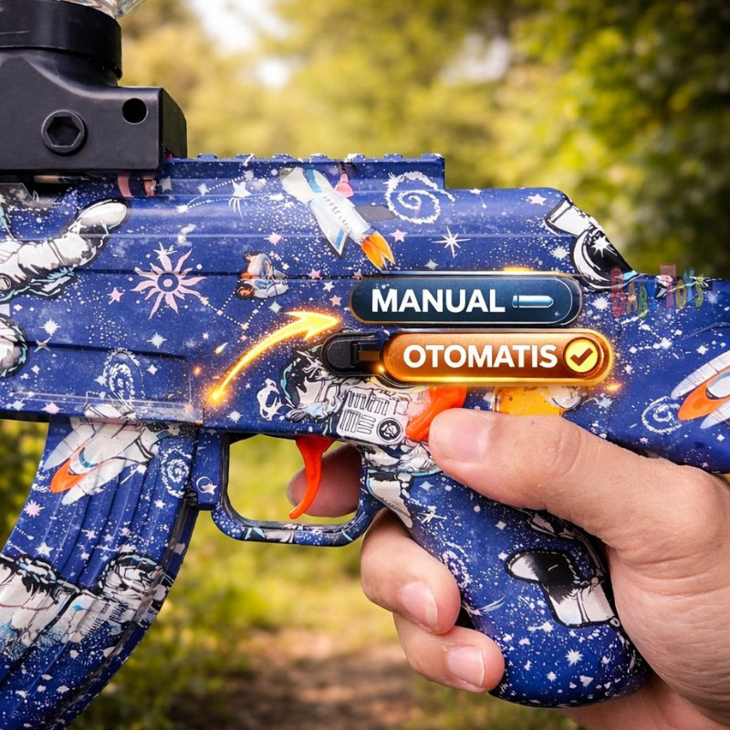 ReadyMainan Water Gel Elektrik Otomatis AK47 Manual Otomatis Water Gell Blaster Akurat High FPS Jell