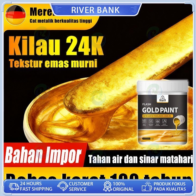Tekstur emas murni FREE Kuas Emas Cat Gold Cat Kayu dan Besi Emas / Neo Alkycoat Royal Gold / Cat Em