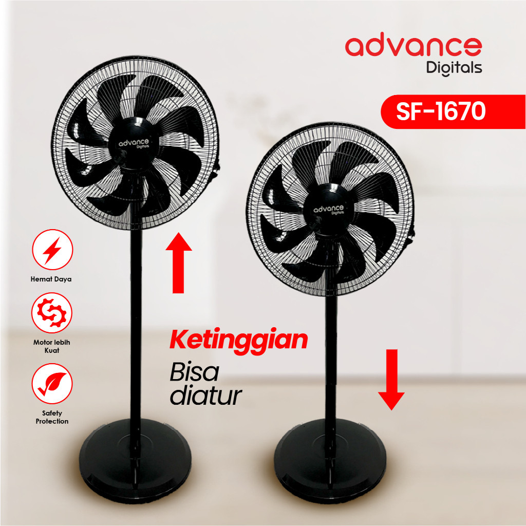 Advance Kipas Angin Listrik kipas angin berdiri kipas angin duduk Stand  Fan 16inc Fan Stand/Meja ki