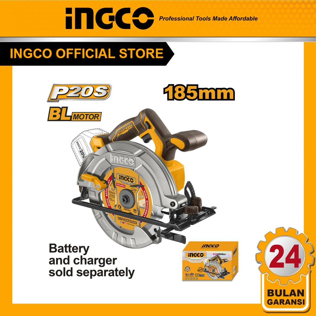 P20S Gergaji Potong Kayu 20V INGCO CSLI1651 Cordless Circular Saw