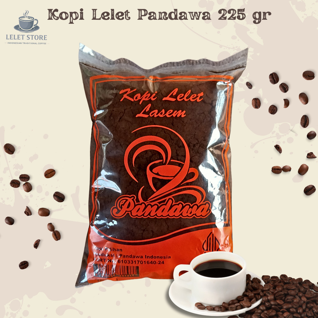 KOPI LELET PANDAWA 225 gr / Kopi lelet Lasem Rembang Robusta Coffee Tradisional khas Lasem Rembang