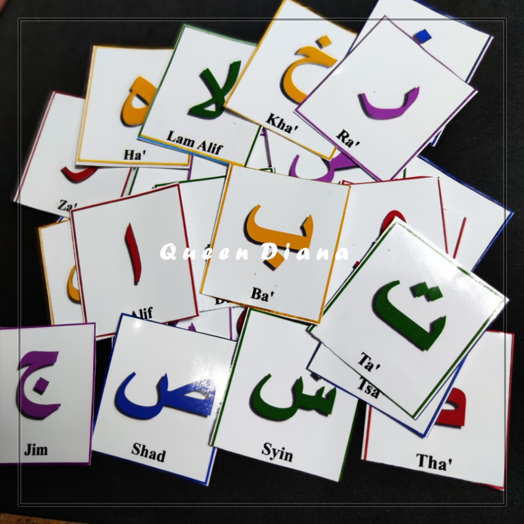 Isi 30 Pcs Stiker Photo Huruf Hijaiyah Sticker Murah Glossy Stiker Hijaiyah