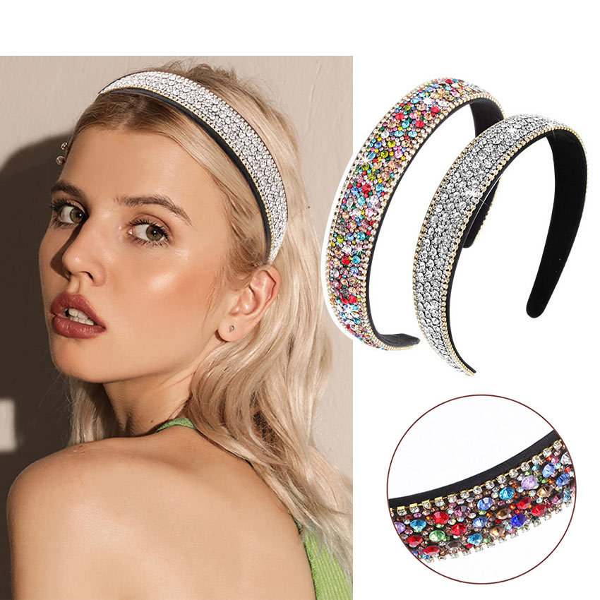 Aksesoris Rambut Bando Sponge Korea – Aksen Kristal Viral, Hadiah Wanita Trendy