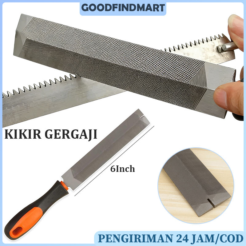 Kikir Asah Gergaji Manual 6 Inch / Alat Serbaguna untuk Kayu & Logam / Desain Ergonomis Pegangan Nya