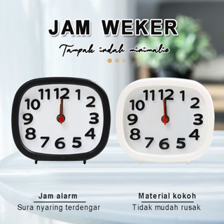 Alarm Jam Beker Meja Polos / Jam Weker Minimalis Plastik / Jam Alarm /Jam Alarm Tidur Polos