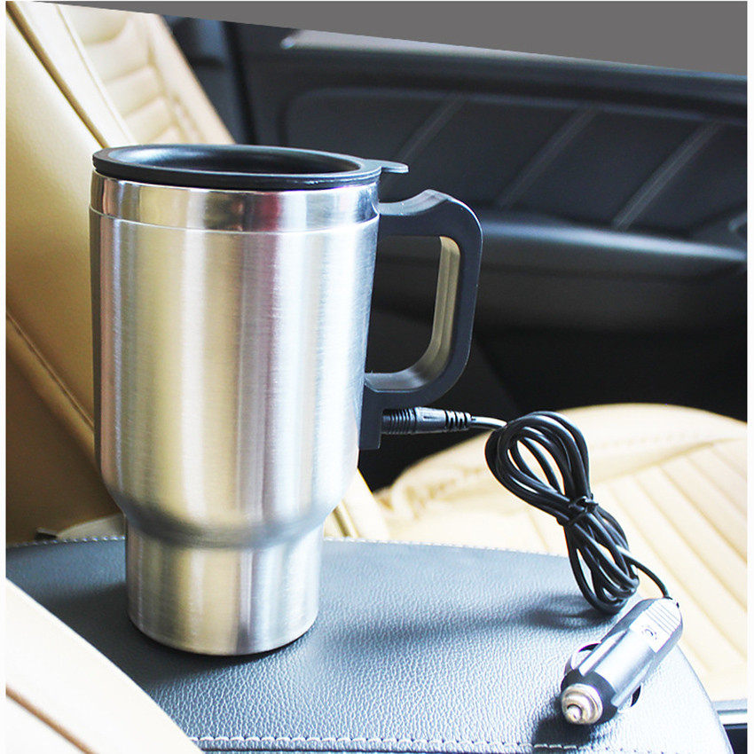 Heated Travel Mug Car Heating Cup 500ml Stainless Steel 12V Travel Electric Coffee Tea Cup ulated He