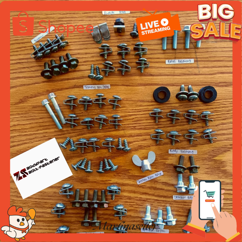 Murah Baut Mio Motor/ Baut Body Motor Mio Smile Mio sporty/Baut Lengkap Mio Sporty / Mio Smile Mio L