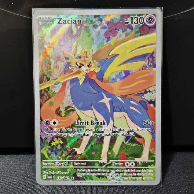 Zacian AR Art Rare Kobaran Biru MA2 Pokemon TCG Indonesia
