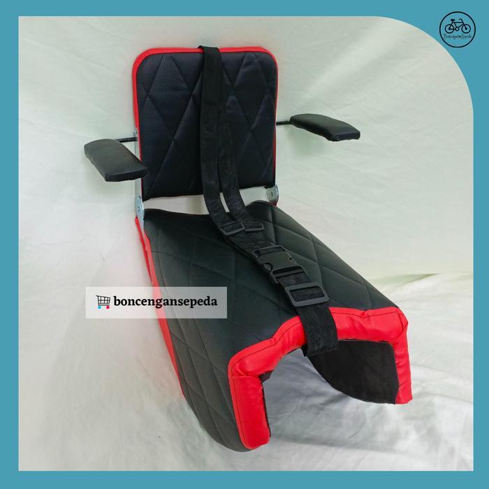 NEW Jok Boncengan Anak Motor ALL NMAX / Kursi Boncengan Motor NMAX - Dengan Tangan, Hitam Merah