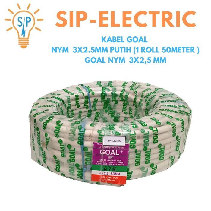 Kabel Goal Nym 3X2.5Mm Putih (1 Roll 50 Meter ) / Goal Nym 3X2,5 Mm