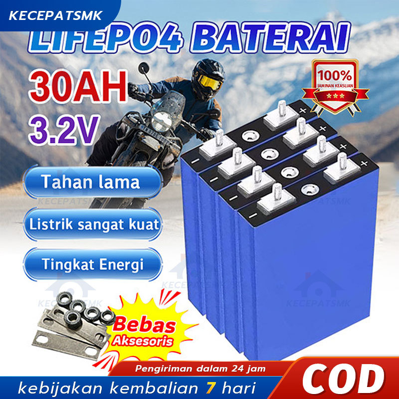 3.2V 30Ah CATL/BYD-Baru 100% Lifepo4 Baterai + BMS UPS Baterai Lifepo4 3.2V 30ah Elektrik Baterai Li