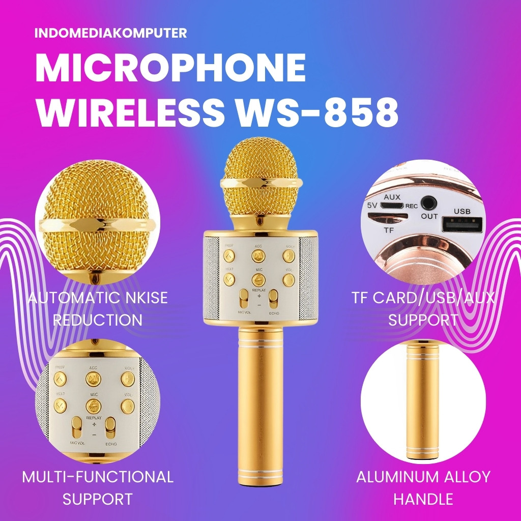 Microphone Wireless WS-858