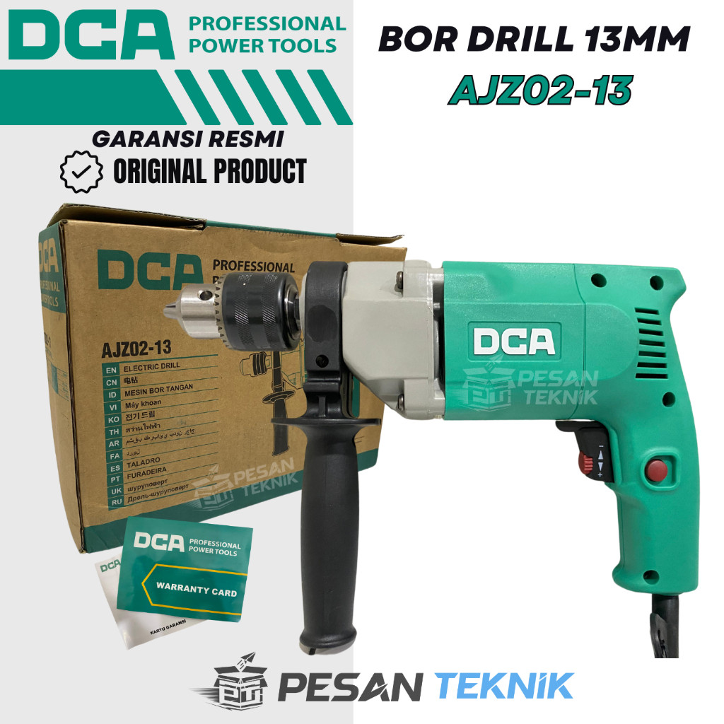 Mesin bor drill tangan 13mm AJZ 02-13 drill driver DCA AJZ02-13