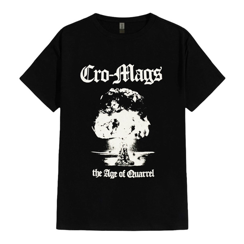 (COD) T-SHIRT / KAOS BAND OFFICIAL CRO-MAGS - THE AGE OF QUARREL (BLACK & WHITE)