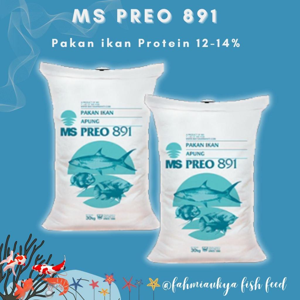 PAKAN IKAN MURAH (PAKET 30 KG) PAKAN IKAN MS PREO 891 ( 2mm dan 3 mm) | Pakan Ikan Protein 12-14% (M