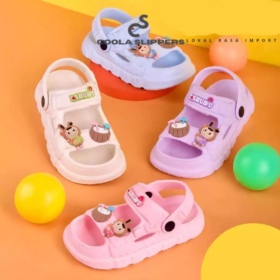 CS - Sandal Let Eva Anak Cewek Karakter Pop Mart Labubu Coconut Super Lucu Empuk Trendy TERBARU
