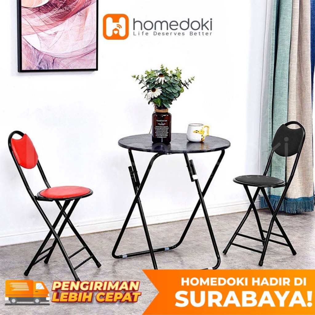 Homedoki Kursi Besi/Bangku Lipat/Kursi Lipat /Kursi Makan Minimalis/Bangku Besi Kecil