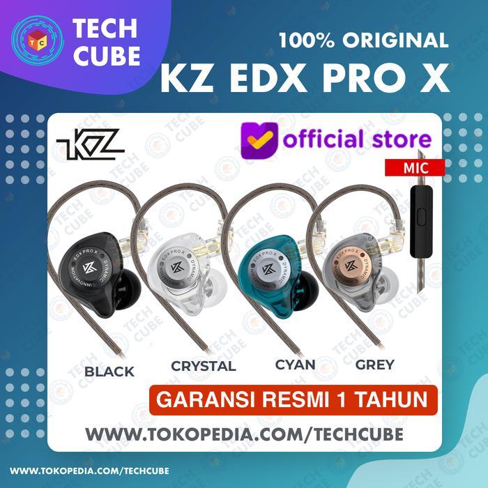 KZ EDX Pro X with Mic In Ear Monitor IEM Earphone Headset Single DD - Black, TANPA KABEL