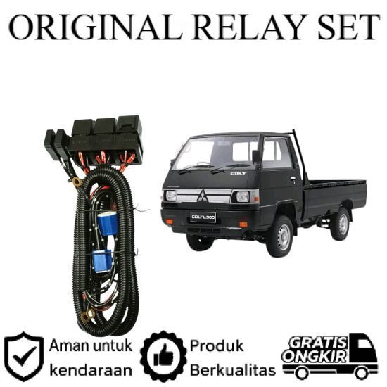 ORIGINAL Relay Set Lampu Utama LED H4  Mobil Mitsubishi L300 Lie Cheng