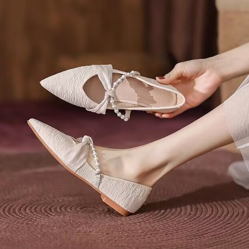 [COD] Sepatu datar ujung runcing wanita sepatu loafer rendah sepatu mokasin sepatu tunggal