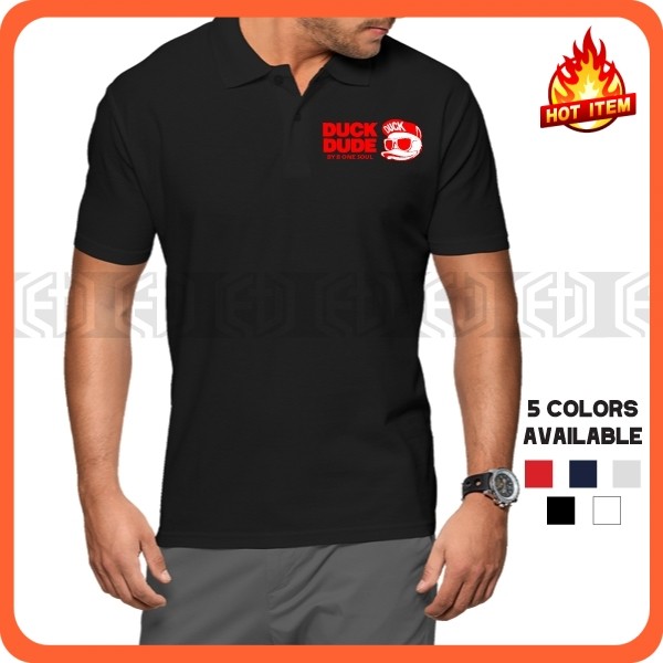 DUCK DUDE Vintage Streetwear Design Baju Kaos Kerah Pria Bordir Premium Quality Lengan Pendek Polo C