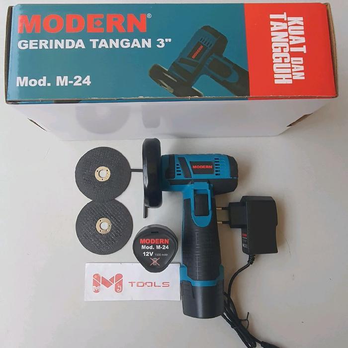 Mesin Gurinda Tangan Mini MODERN 3" M-24 - MODERN Mesin Gurinda Mini Charge / Cordless - M-24 Gerind