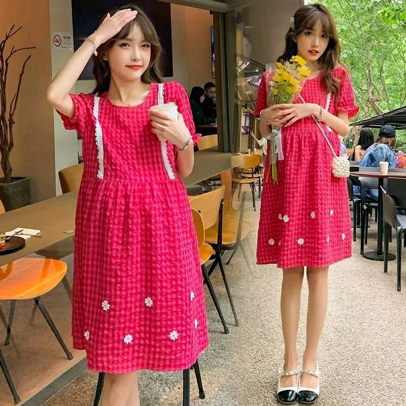 FURIBOMBA Dress Ibu Hamil R9 Kekinian Korea Ukuran M-XXL