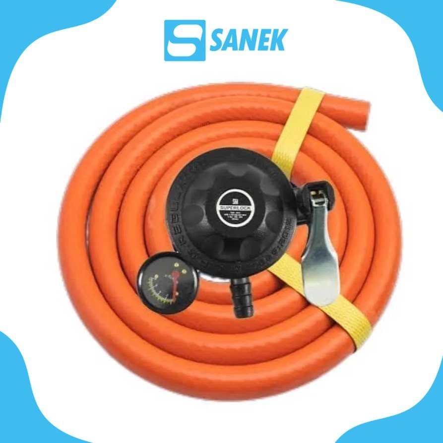 Regulator Gas + Selang GASCOMP GRS-915 - Keamanan Maksimal Anti Meledak