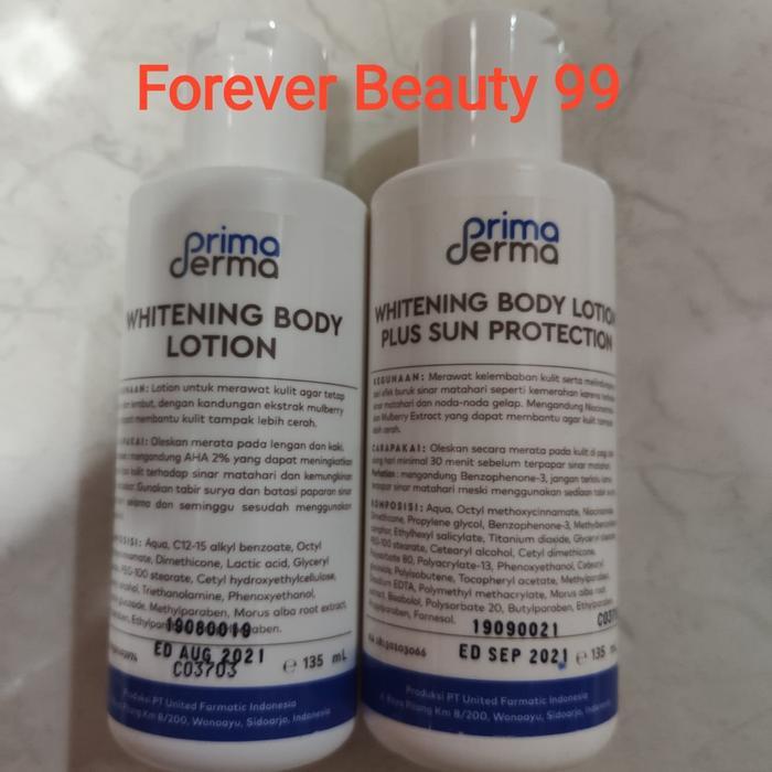 Paket Primaderma Body Whitening Lotion - Pemutih tubuh Prima Derma