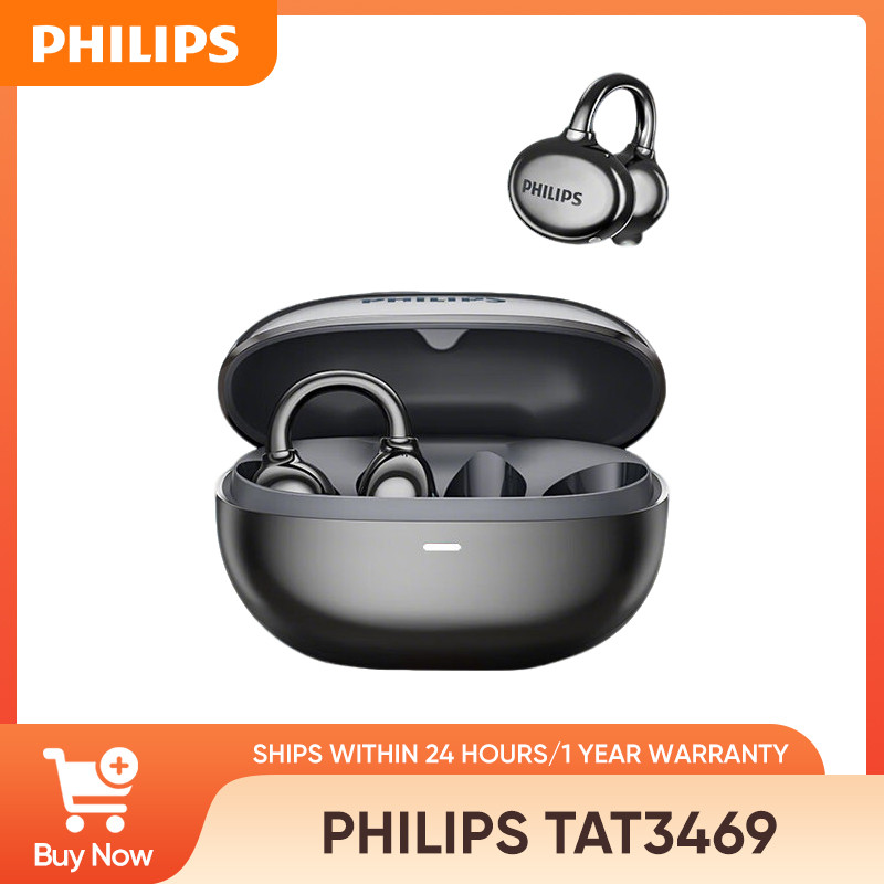 Philips TAT3469 Bluetooth Headset Ear Clip Hanging Ear Bone Conduction Concept No In-Ear Sports Runn